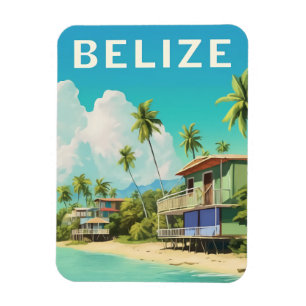Belize Beach House Travel Souvenir Magnet