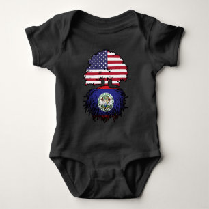 Belize Belizean American USA Tree Roots Flag Baby Strampler
