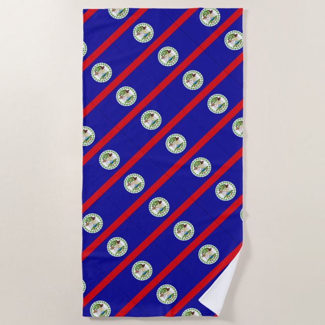 Belize Belizean Flag Beach Towel Strandtuch (Vorderseite)