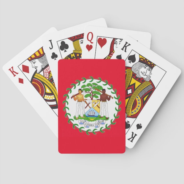 Belize Belizean Flag Coat of Arms Playing Cards Spielkarten (Rückseite)