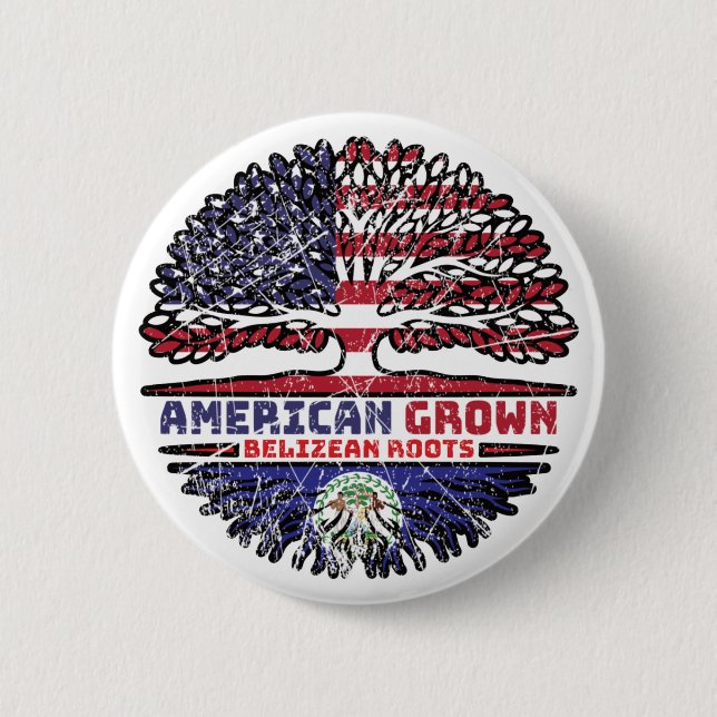 Belize Belizean US American USA United States Tree Button (Vorderseite)