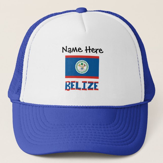Belize Belizer Flagge Personalisiert Truckerkappe (Vorderseite)
