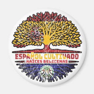 Belize Belizer Spanien Spanisch Baumwurzeln Flagge Magnet
