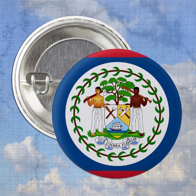 Belize button, patriotic Belizean Flag fashion Button (Von Creator hochgeladen)