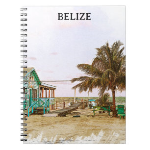 Belize Caribbean Beach Landschaft Notizblock