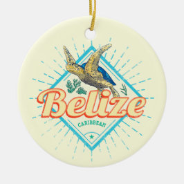 Belize Caribbean Retro Turtle Vintag Souvenir Keramik Ornament