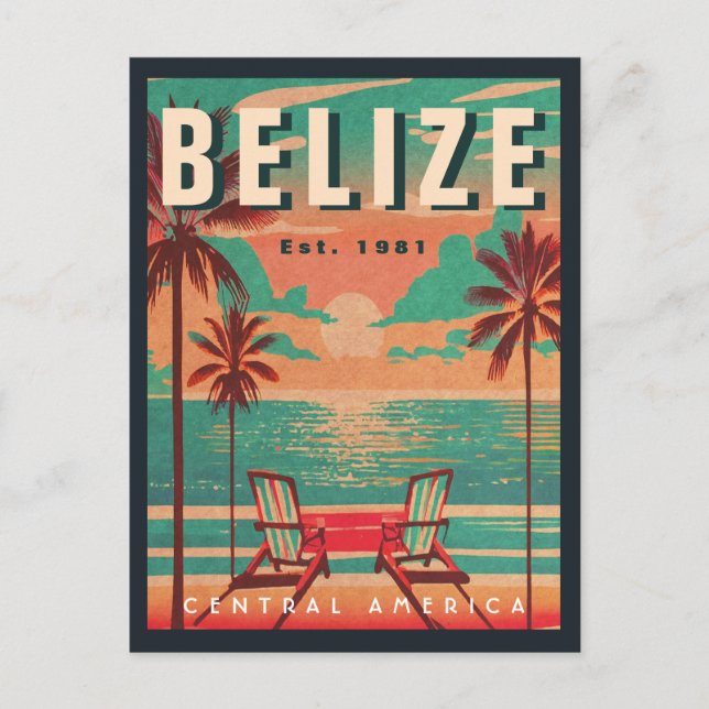 Belize Central America Vintag Tropical 1950s Postkarte (Vorderseite)