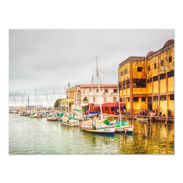 Belize City Harbour Foto Art Print (Vorne)