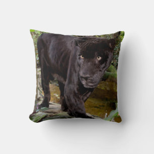Belize City Zoo. Schwarzer Panther Kissen