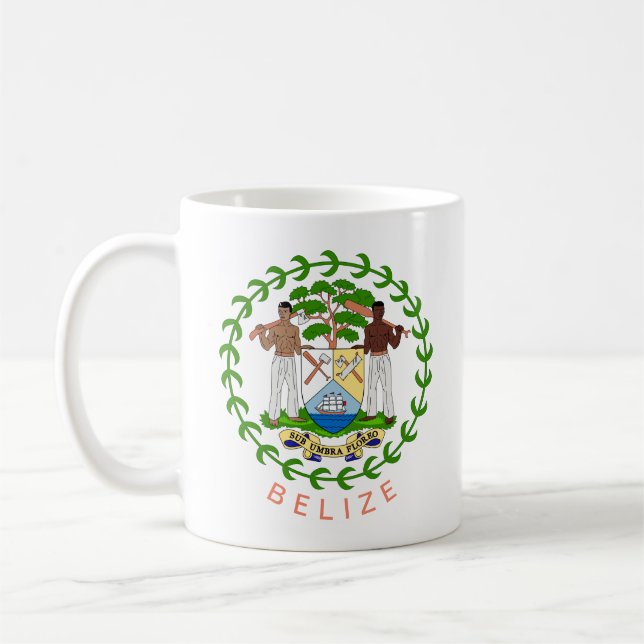 Belize Coat of Arms Coffee Tasse (Links)