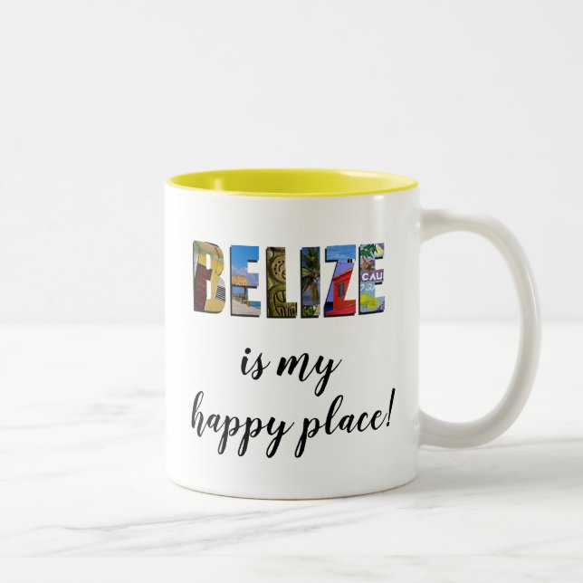 Belize Der Strand ist mein glücklicher Ort Zweifarbige Tasse (Rechts)
