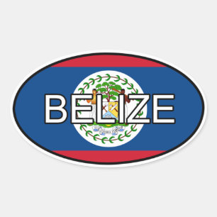 Belize-Euro-Aufkleber Ovaler Aufkleber