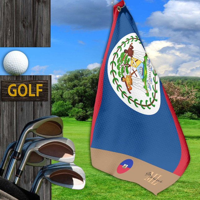 Belize Fahne & Belize mit Monogramm Golfhandtuch (Von Creator hochgeladen)