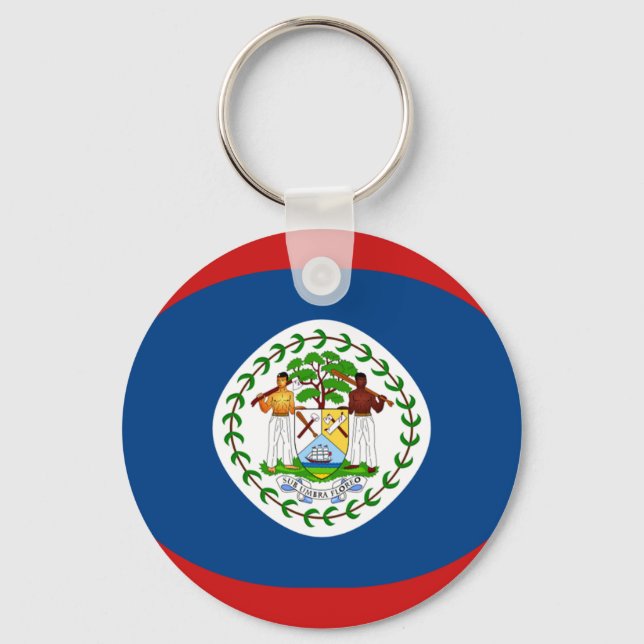Belize Fisheye Flag Schlüsselanhänger (Vorderseite)