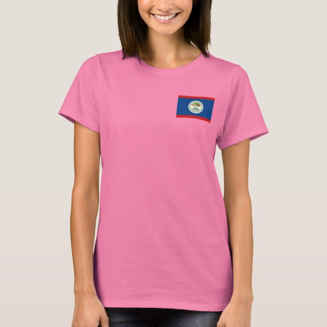 Belize Flag and Map dk T - Shirt (Vorderseite)