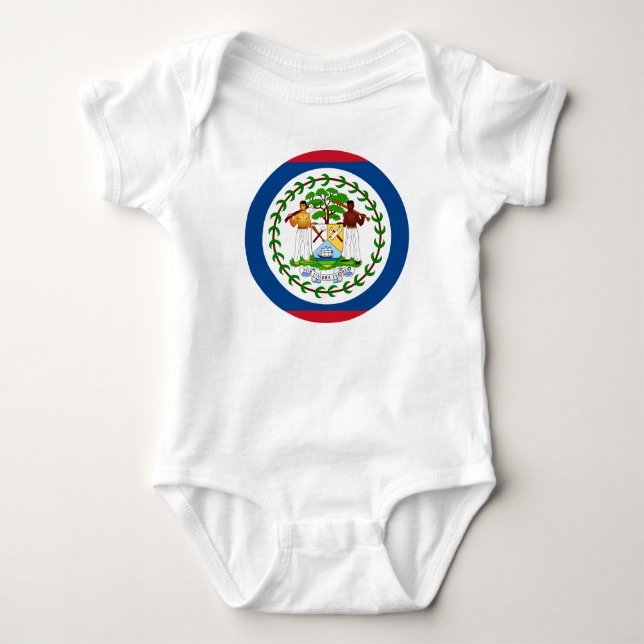 Belize flag Baby Jersey Bodysuit Strampler (Vorderseite)