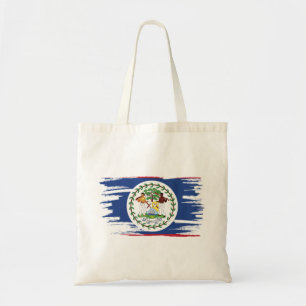 Belize Flag Brush Art Tragetasche