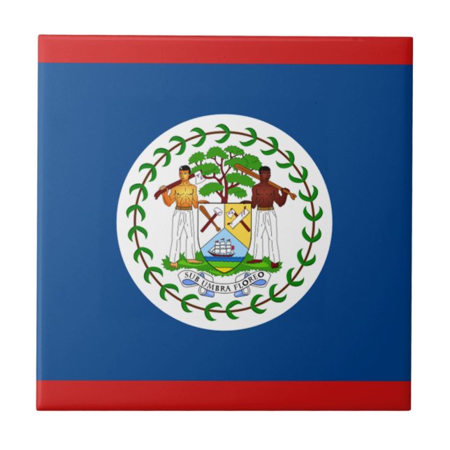 Belize Flag Keramik Tile Fliese (Vorderseite)