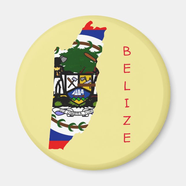 Belize Flag Map Magnet (Vorne)
