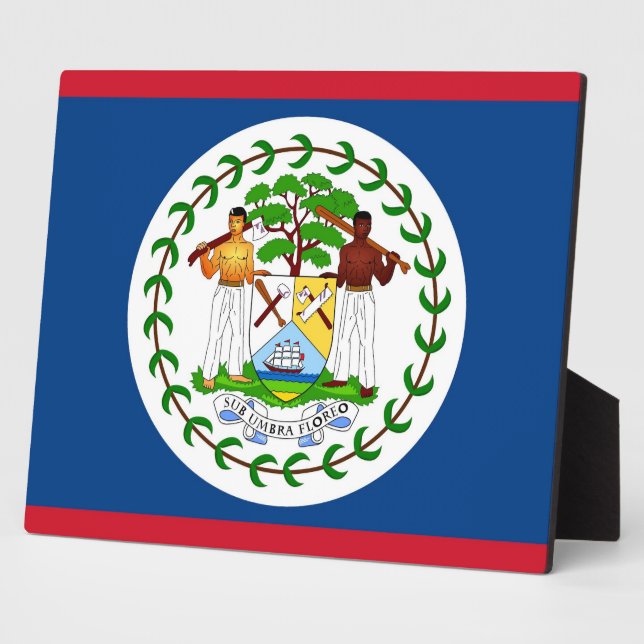 Belize Flag Plaque Fotoplatte (Seite)