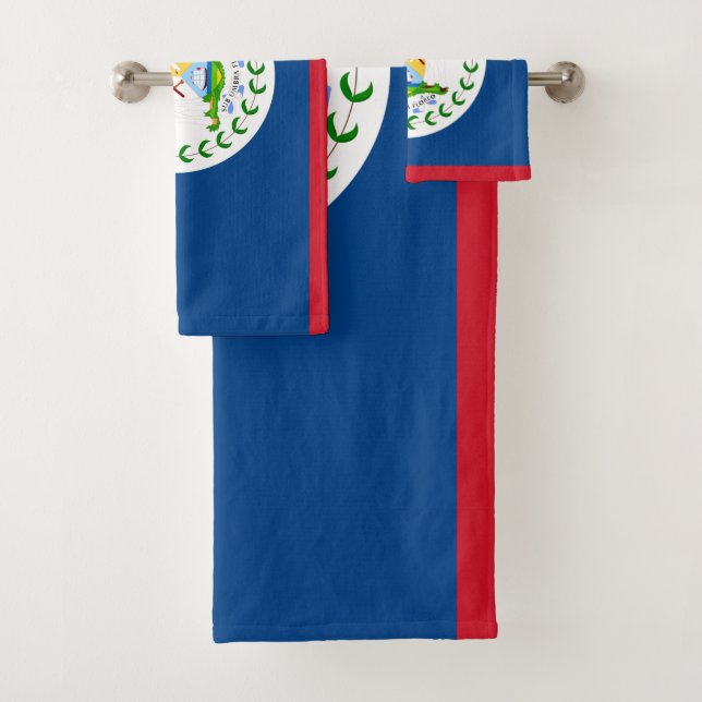 Belize-Flagge Handtuch Badhandtuch Set (Insitu)