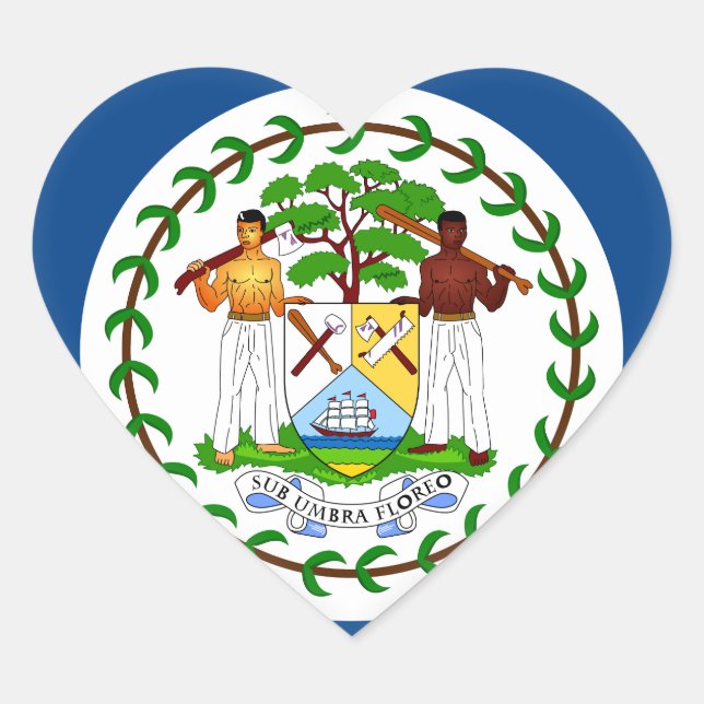 Belize-Flagge Herz-Aufkleber (Vorderseite)