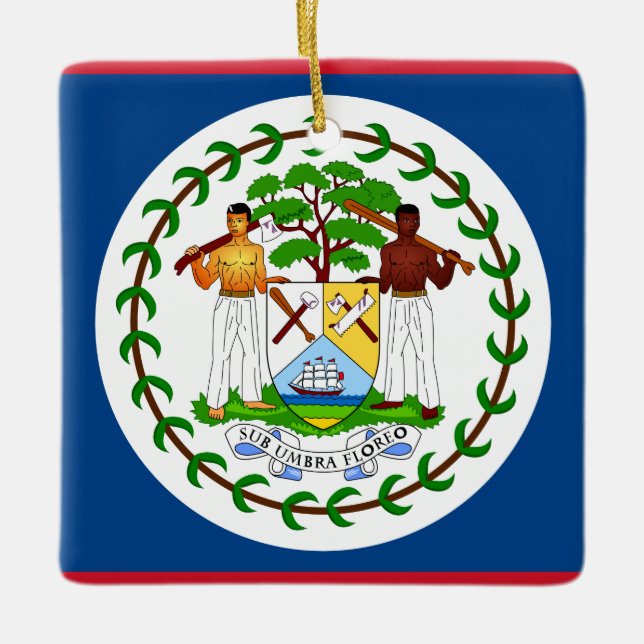 Belize-Flagge Keramikornament (Vorderseite)