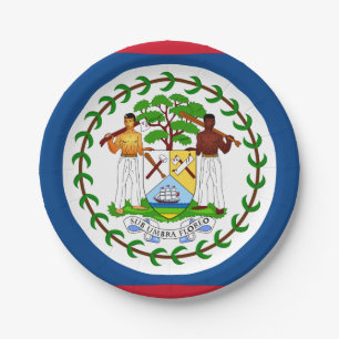 Belize-Flagge Pappteller