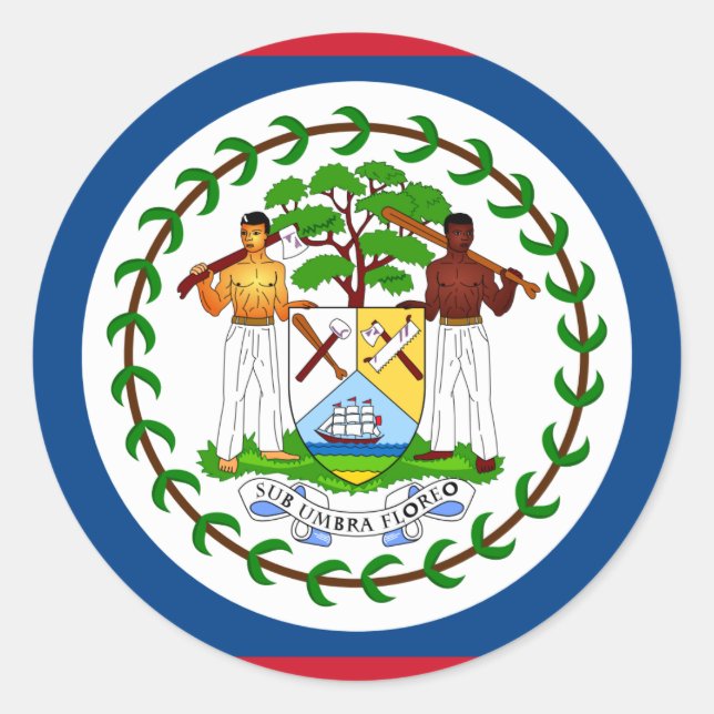 Belize-Flagge Runder Aufkleber (Vorderseite)