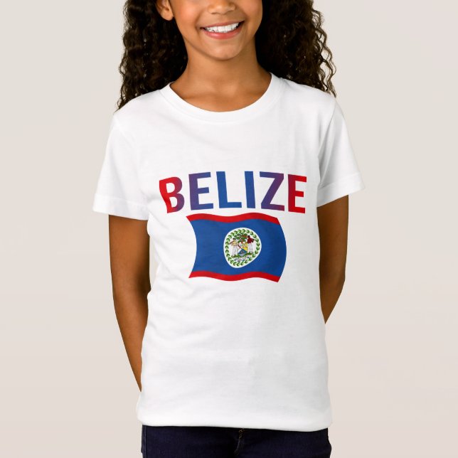 Belize-Flagge - Tri Farbe T-Shirt (Vorderseite)
