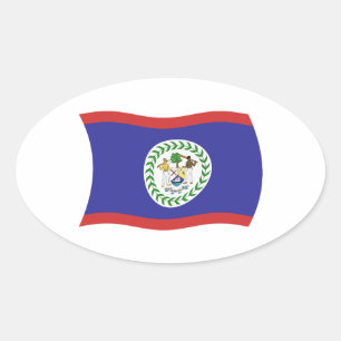 Belize-Flaggen-Aufkleber Ovaler Aufkleber