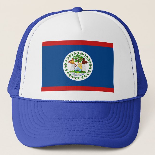 Belize-Flaggen-Hut Truckerkappe (Vorderseite)