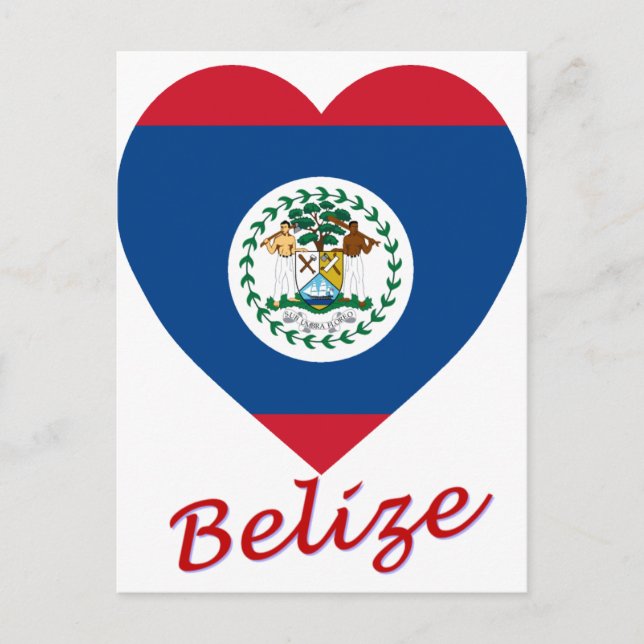 Belize Flaggenherz Postkarte (Vorderseite)