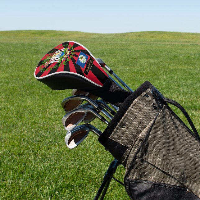 Belize Golf & Premium Belizean Flag / Patriots Headcover (In SItu)