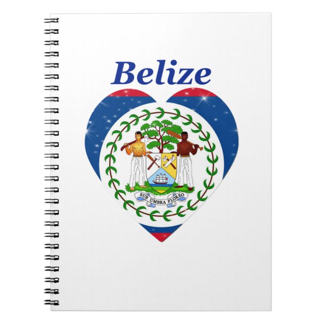 Belize Heart Flag Notizblock (Vorderseite)