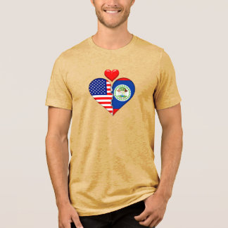 Belize Hispanic Hearts USA-Flaggen Tri-Blend Shirt