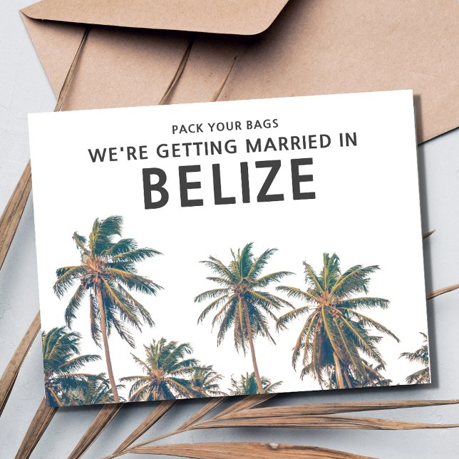 Belize-Hochzeit in Urlaubsort Save the Date Ankündigungspostkarte (Belize Destination Wedding Save the Date Postcard)