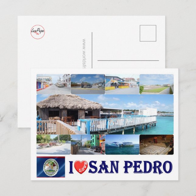Belize - I Liebe San Pedro - Postkarte (Vorne/Hinten)