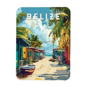 Belize Illustration Travel Art Vintag Magnet