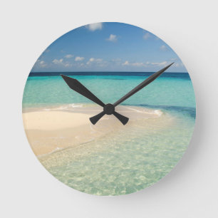Belize, Karibisches Meer. Goff Caye, eine kleine I Runde Wanduhr