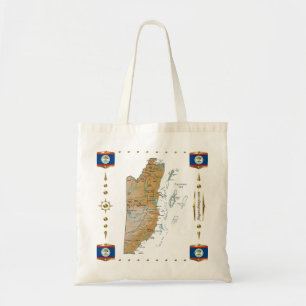 Belize-Karte + Flaggen-Tasche Tragetasche