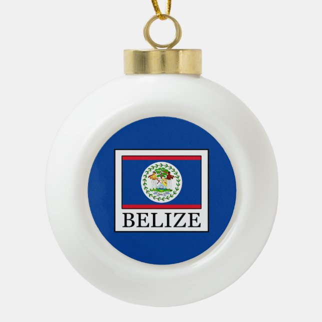 Belize Keramik Kugel-Ornament (Vorderseite)