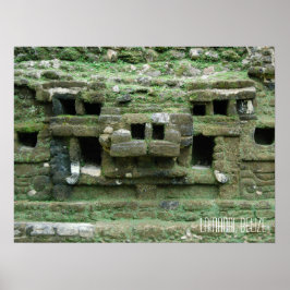 Belize Lamani Mayan Ruins Jaguar Mask Poster