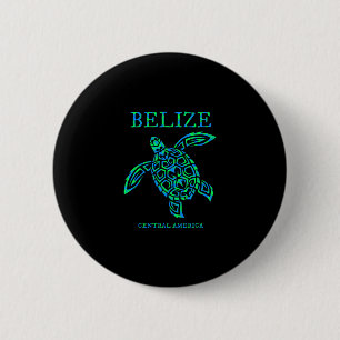 Belize Meeresschildkröte Retro Jungen Mädchen Frau Button