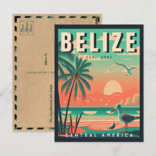 Belize Mittelamerika Vintage Tropisch 1950er Postkarte