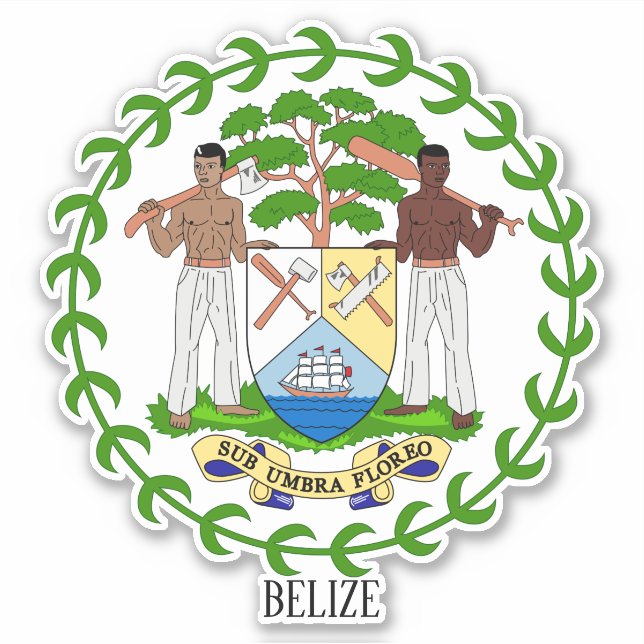 Belize National Coat of Arms Patriotic Aufkleber (Vorderseite)