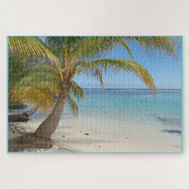Belize Palm Tree Beach Karibisches Meer Seascape (Horizontal)