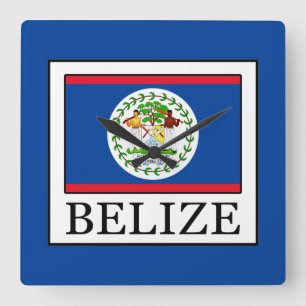 Belize Quadratische Wanduhr