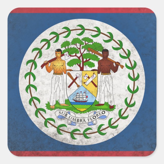 Belize Quadratischer Aufkleber (Vorderseite)