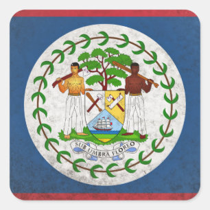 Belize Quadratischer Aufkleber